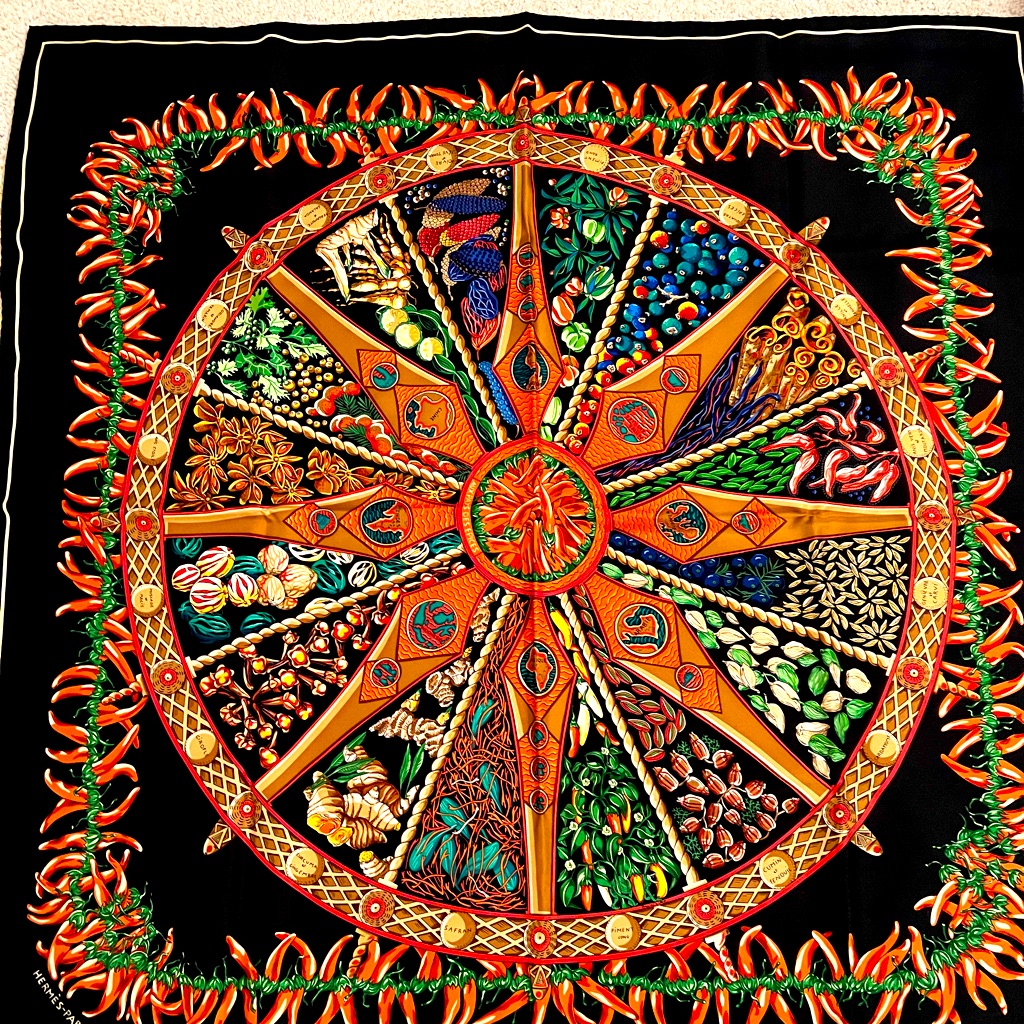 Hermes Retired Silk Scarf